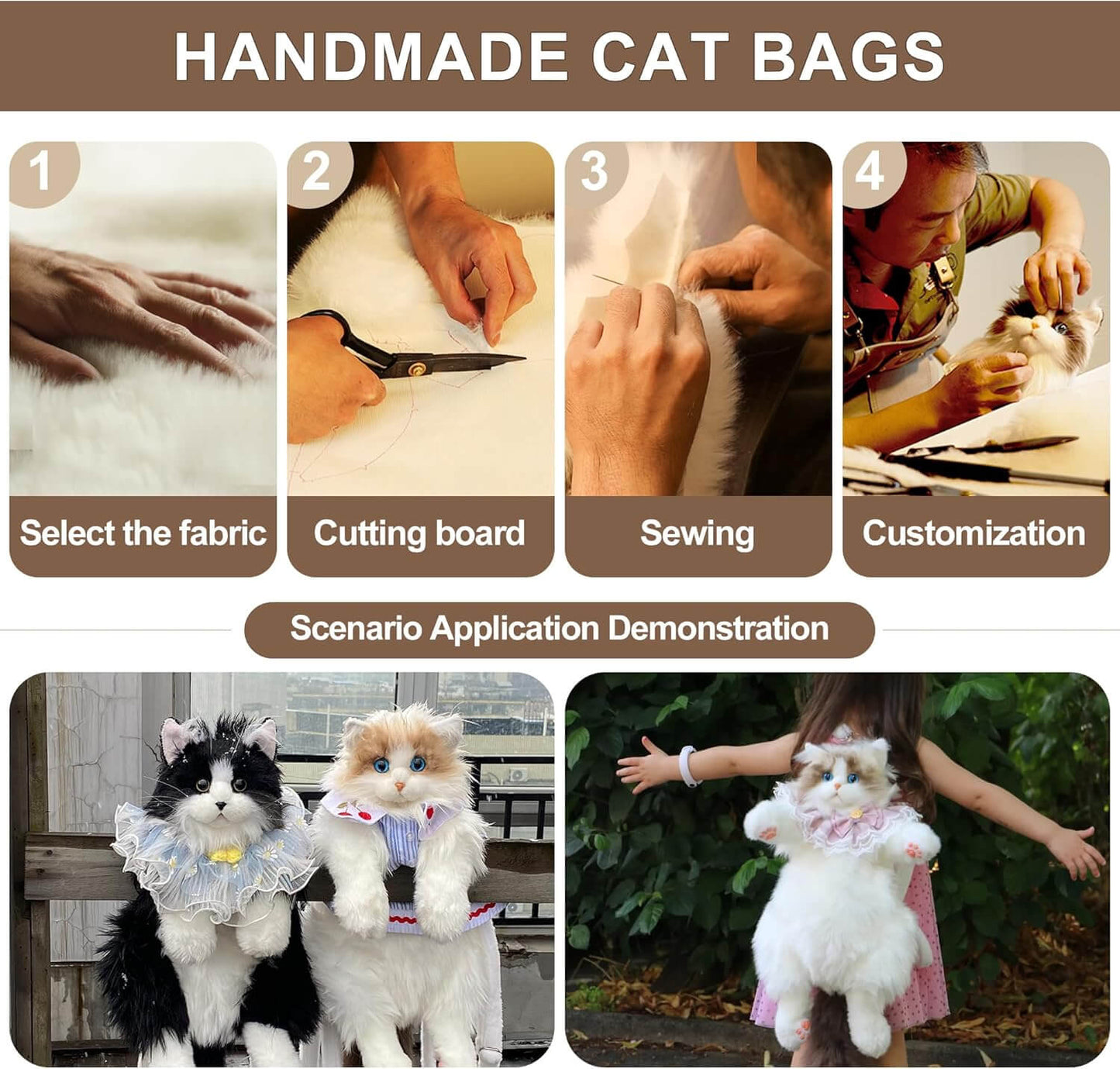 Lifelike Ragdoll Cat Plush Backpack - Adorable Stuffed Animal Gift for Women, Kids & Cat Lovers